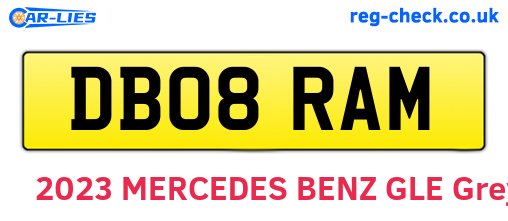 DB08RAM are the vehicle registration plates.