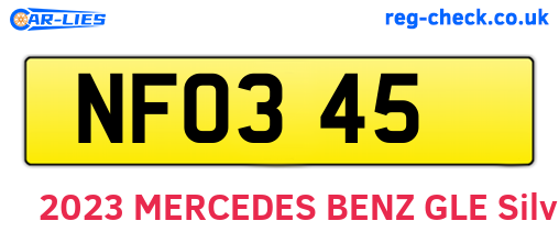 NFO345 are the vehicle registration plates.