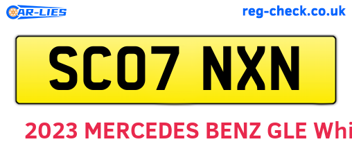SC07NXN are the vehicle registration plates.