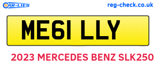 ME61LLY are the vehicle registration plates.