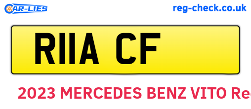 R11ACF are the vehicle registration plates.