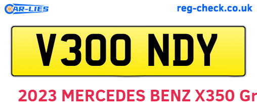 V300NDY are the vehicle registration plates.