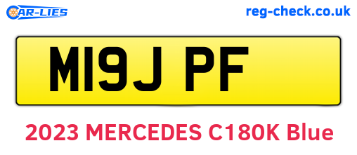 M19JPF are the vehicle registration plates.