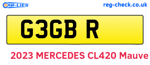 G3GBR are the vehicle registration plates.
