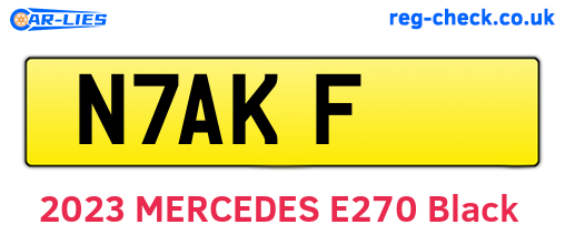 N7AKF are the vehicle registration plates.