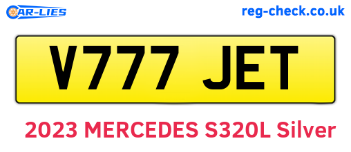 V777JET are the vehicle registration plates.
