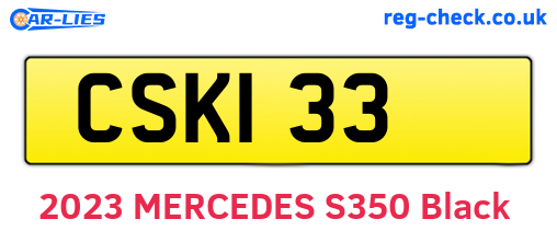 CSK133 are the vehicle registration plates.