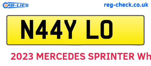 N44YLO are the vehicle registration plates.