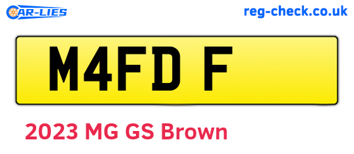 M4FDF are the vehicle registration plates.
