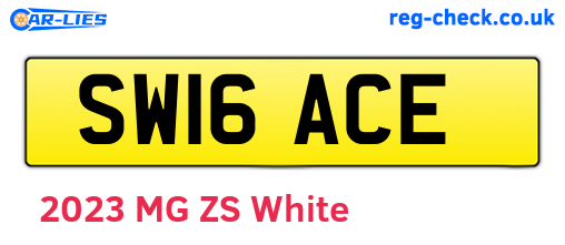SW16ACE are the vehicle registration plates.