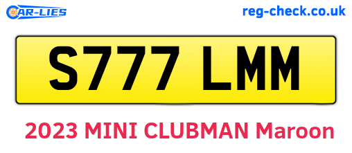S777LMM are the vehicle registration plates.