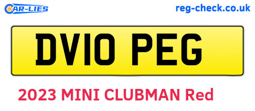 DV10PEG are the vehicle registration plates.