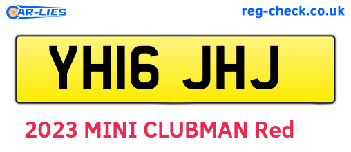 YH16JHJ are the vehicle registration plates.