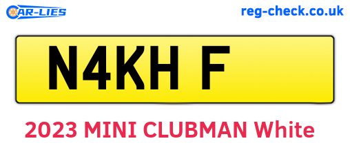 N4KHF are the vehicle registration plates.