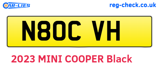 N80CVH are the vehicle registration plates.
