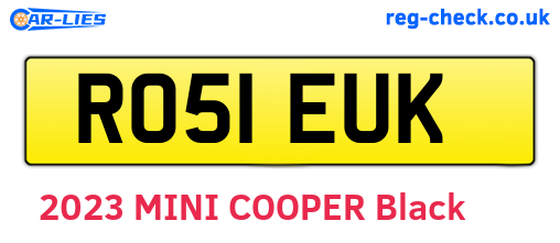 RO51EUK are the vehicle registration plates.