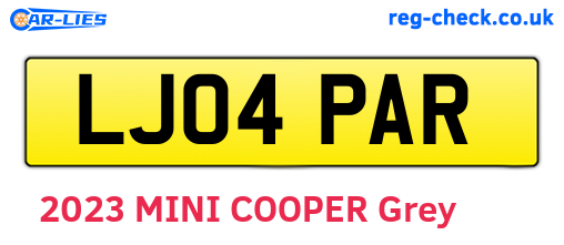 LJ04PAR are the vehicle registration plates.