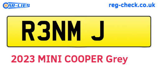 R3NMJ are the vehicle registration plates.