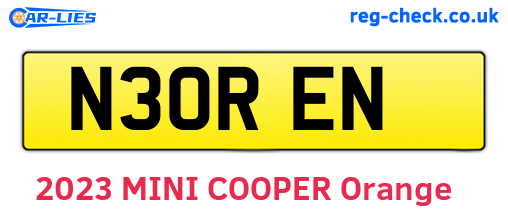 N30REN are the vehicle registration plates.