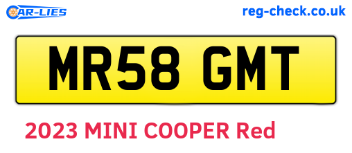 MR58GMT are the vehicle registration plates.