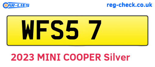 WFS57 are the vehicle registration plates.