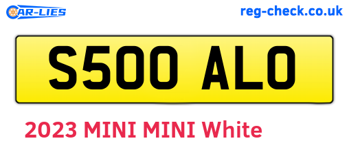 S500ALO are the vehicle registration plates.