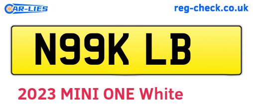 N99KLB are the vehicle registration plates.