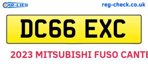 DC66EXC are the vehicle registration plates.