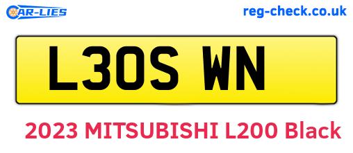 L30SWN are the vehicle registration plates.