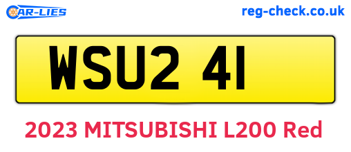 WSU241 are the vehicle registration plates.
