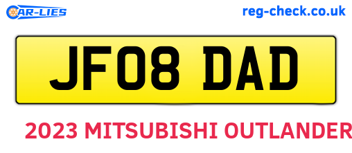 JF08DAD are the vehicle registration plates.