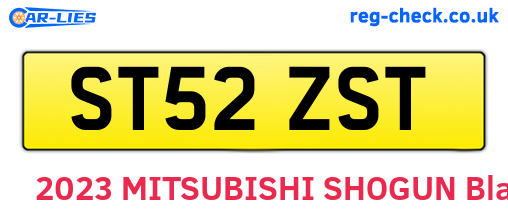 ST52ZST are the vehicle registration plates.