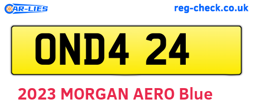 OND424 are the vehicle registration plates.