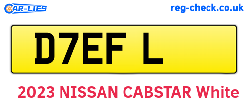 D7EFL are the vehicle registration plates.