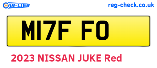 M17FFO are the vehicle registration plates.
