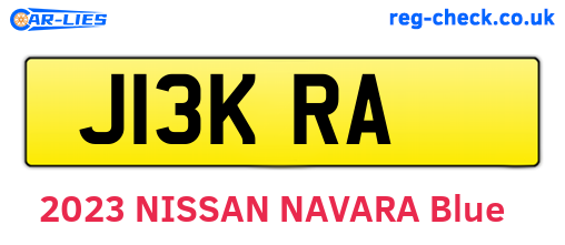 J13KRA are the vehicle registration plates.