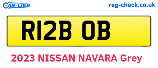 R12BOB are the vehicle registration plates.