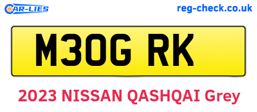 M30GRK are the vehicle registration plates.
