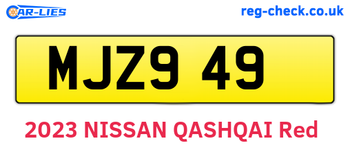 MJZ949 are the vehicle registration plates.
