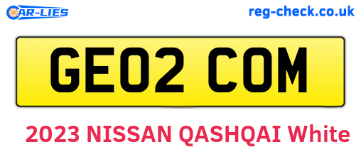GE02COM are the vehicle registration plates.