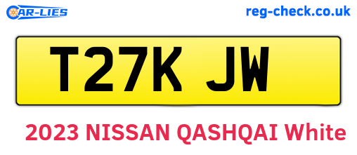 T27KJW are the vehicle registration plates.