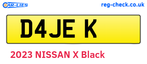 D4JEK are the vehicle registration plates.