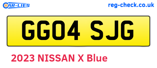 GG04SJG are the vehicle registration plates.