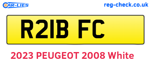 R21BFC are the vehicle registration plates.