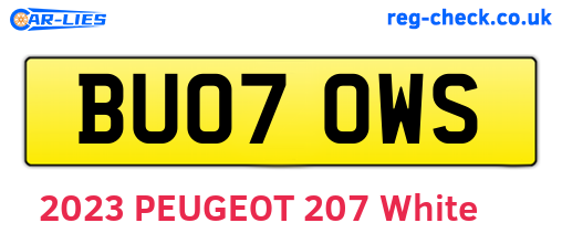 BU07OWS are the vehicle registration plates.