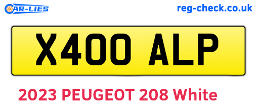 X400ALP are the vehicle registration plates.