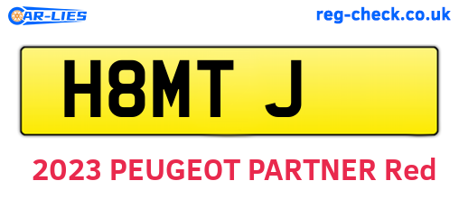 H8MTJ are the vehicle registration plates.
