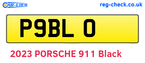 P9BLO are the vehicle registration plates.