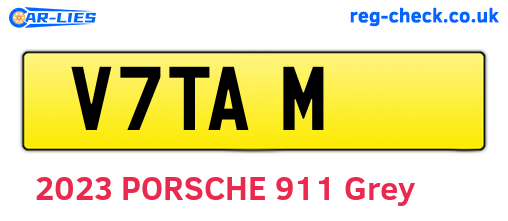 V7TAM are the vehicle registration plates.