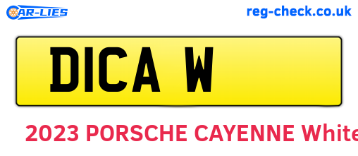 D1CAW are the vehicle registration plates.